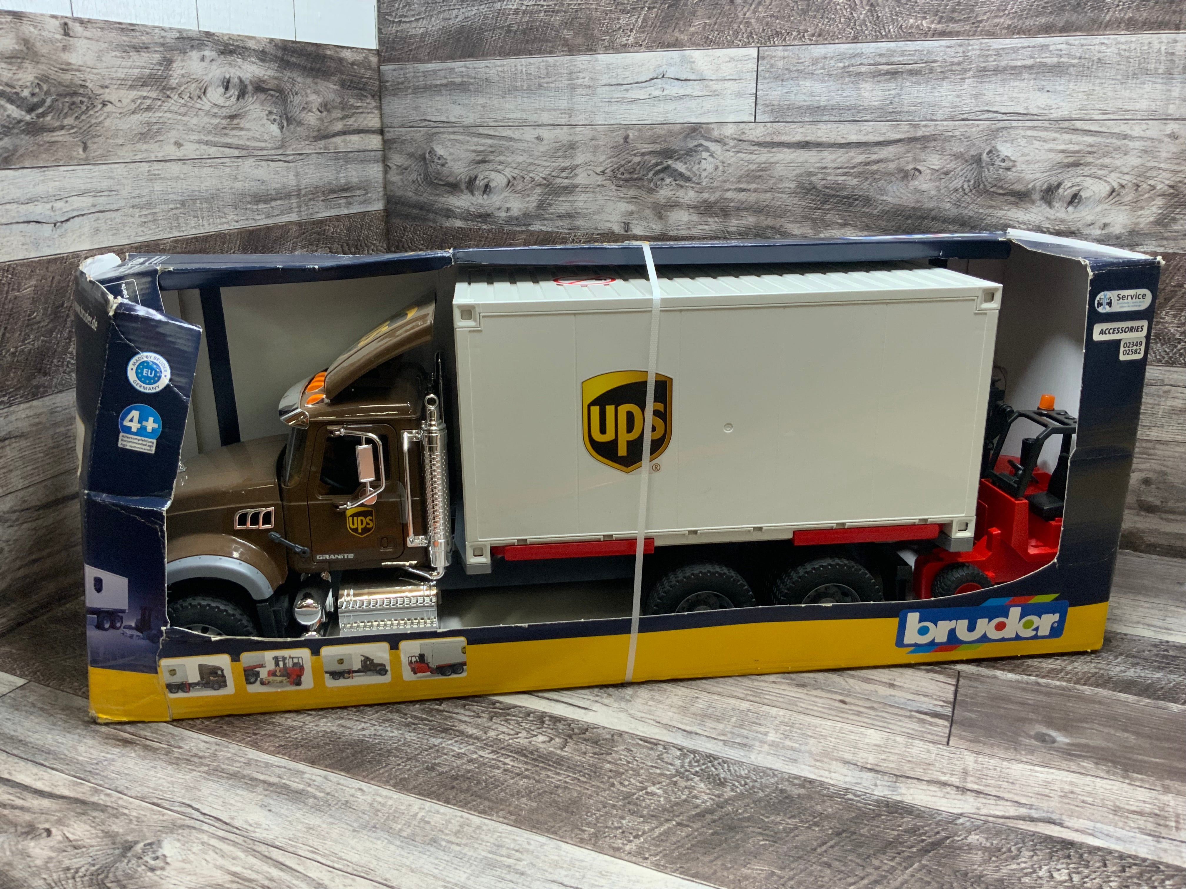 Bruder Toys 02828 Mack Granite UPS Logistics Truck with Forklift Vehicles (8075791565038)